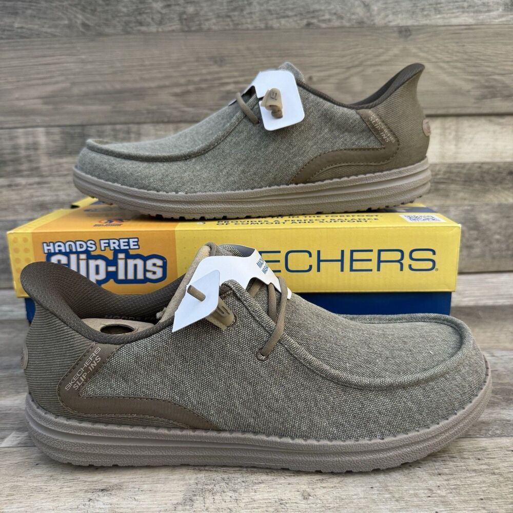 NWB Skechers Melson - Coronado Slip-Ins Memory Foam 210959 Khaki Mens Size 10.5